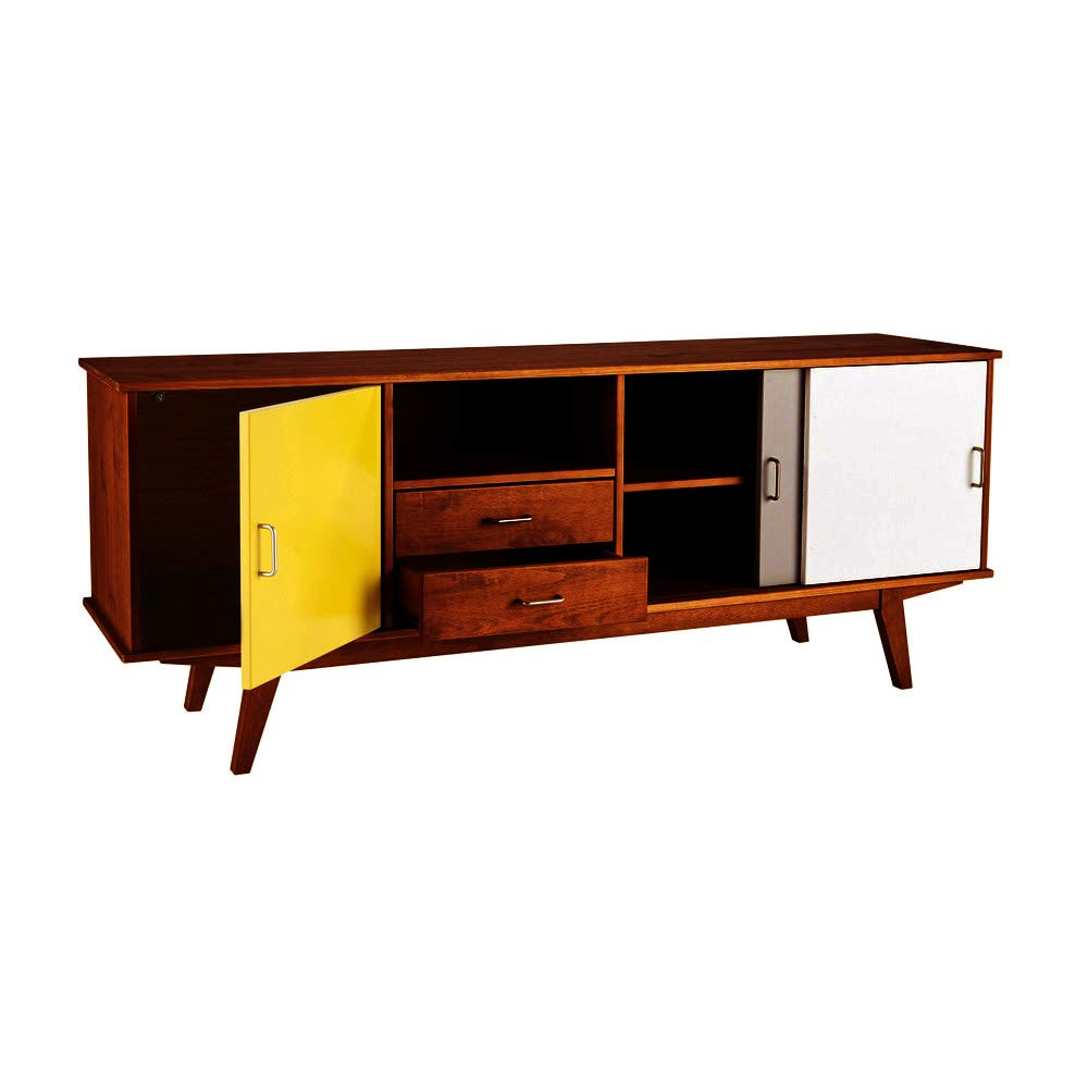 APRODZ Mango Wood Poltava Sideboard Storage Cabinet for Living Room | Wooden Cabinet for Kitchen | Multicolor Finish