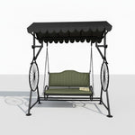 APRODZ Best Buy Steel Porch Jhula Swings Outdoor Iron Frame Deluxe Patio Garden Porch Canopy 3 Seats Swing with Bench 