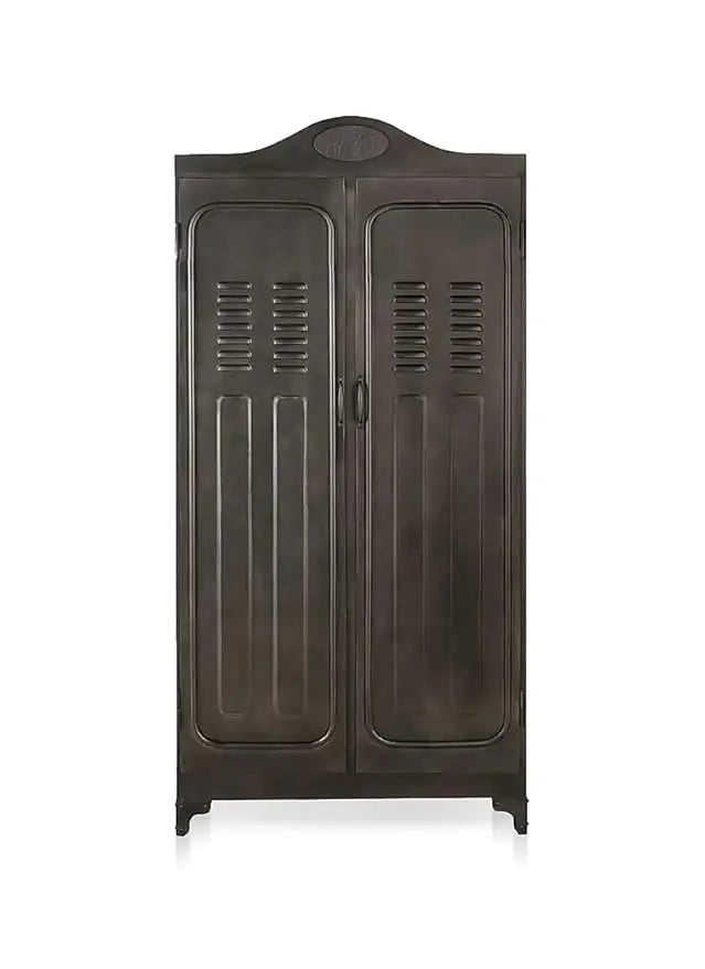 Translation missing: en.Metal Wardrobe 2‑Door Bedroom Almirah – Space‑Saving Storage Organizer | Dark Grey 