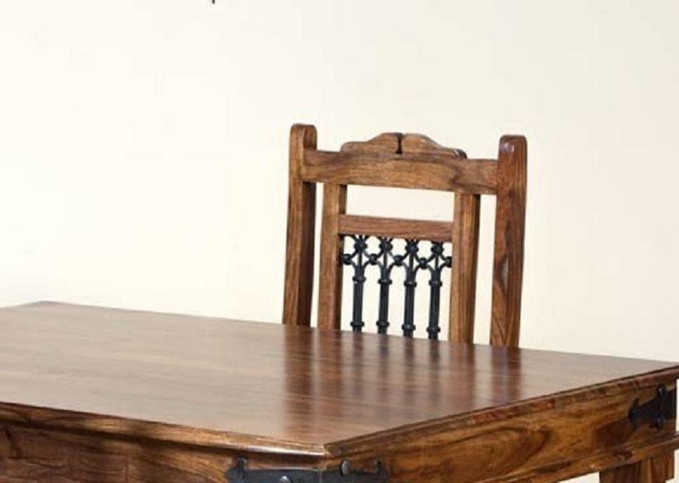 Solid Wood Bogota 4 Seater Dining Table Set for Home | Dining Furniture | Honey Finish