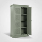 Floreale wardrobe Carved Mango Wood 2-Door Wardrobe Almirah 