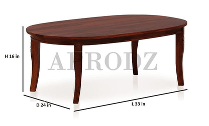 Solid Wood Coffee Table | Elegant Center Table & Tea Table for Living Room, Bedroom, and Hotel – Rich Brown Finish