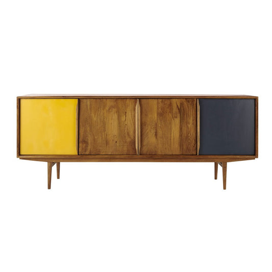 APRODZ Mango Wood Pokrovsk Sideboard Storage Cabinet for Living Room | Wooden Cabinet for Kitchen | Multicolor Finish