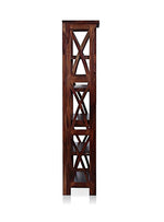 Bookshelf | Sheesham Wood Wooden Storage Organizer | Shelves Bookcase Rustic Durable, Stylish & Compact Design for Home, Office & Living Room | Furniture Organizer Elegant Finish (Brown 3) | Rustic furniture 