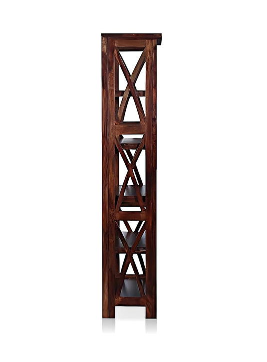 Translation missing: en.Bookshelf | Sheesham Wood Wooden Storage Organizer | Shelves Bookcase Rustic Durable, Stylish &amp; Compact Design for Home, Office &amp; Living Room | Furniture Organizer Elegant Finish (Brown 3) | Rustic furniture 
