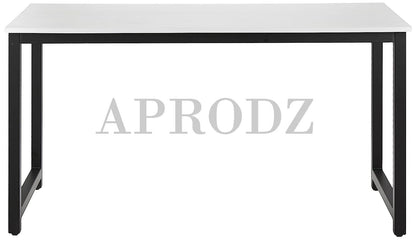 APRODZ Computer Desk 55" Modern Sturdy Office Desk Study Writing Desk for Home Office, White