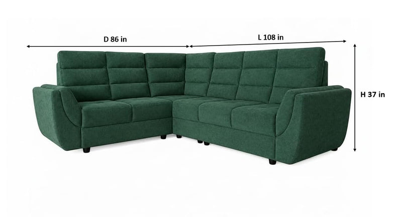 L-Shaped Sectional 6-Seater Sofa with Tufted Cushion Padded Armrest Perfect Fabric Corner Sofa 