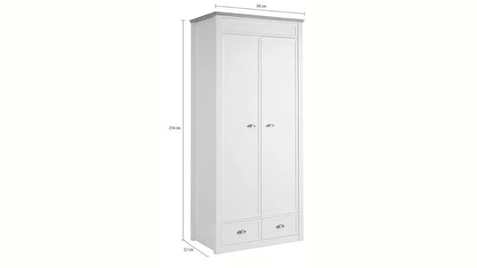 Translation missing: en.APRODZ Mango Wood Multipurpose Storage Varna 2-Door &amp; 2 Drawer Wardrobe Almirah for Bedroom | Cocoa Brown