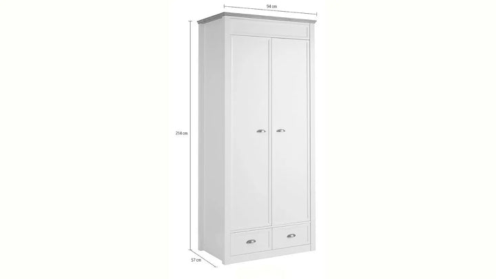 Translation missing: en.APRODZ Mango Wood Multipurpose Storage Varna 2-Door &amp; 2 Drawer Wardrobe Almirah for Bedroom | Cocoa Brown