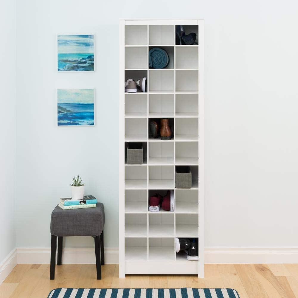 APRODZ Mango Wood Multiple Storage Salga Shoe Rack Shelf For Living Room | Shoe Organizer | White