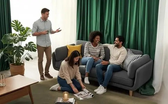 Luxelle Modern Sofa 3 Seater Velvet Upholstered Sofa Set with Tufted Backrest Cushioned Seating Tipped Gold Wooden Legs Couch for Living Room & Lounge (Charcoal Grey) 