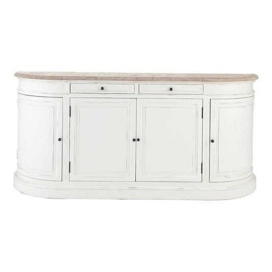 APRODZ Mango Wood Dnipro Sideboard Storage Cabinet for Living Room | Wooden Cabinet for Kitchen | White Finish