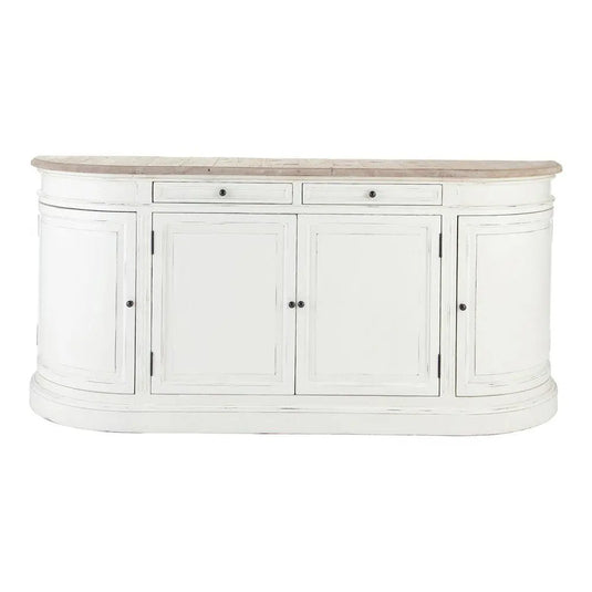 Translation missing: en.APRODZ Mango Wood Dnipro Sideboard Storage Cabinet for Living Room | Wooden Cabinet for Kitchen | White Finish