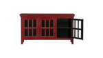 Mango Wood Entertainment 3 Door TV Stand Cabinet – Red Finish Living Room TV Unit 