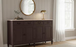 Solid Wood Cancun Storage Sideboard Cabinet with 4 Door and 4 Drawer for Living Room 
