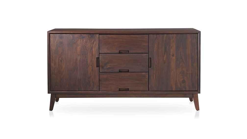 APRODZ Mango Wood Ovruch Sideboard Storage Cabinet for Living Room | Wooden Cabinet for Kitchen | Brown Finish