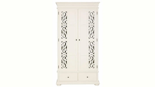 Translation missing: en.APRODZ Mango Wood Multipurpose Storage 2-Door Porto Wardrobe Almirah for Bedroom | Cream