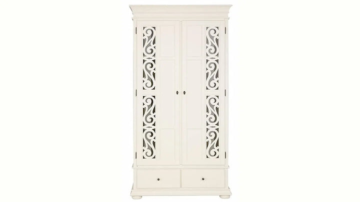 Translation missing: en.APRODZ Mango Wood Multipurpose Storage 2-Door Porto Wardrobe Almirah for Bedroom | Cream