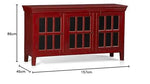 Mango Wood Entertainment 3 Door TV Stand Cabinet – Red Finish Living Room TV Unit 