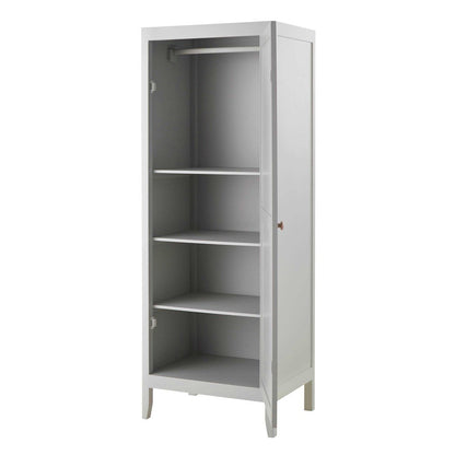 APRODZ Mango Wood Single Doors Multipurpose Storage Kiev Wardrobe Almirah for Living Room | Grey