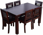 Sheesham Wood Selzo 6 Seater Dining Table Set for Home | Dining Furniture | Brown Finish 