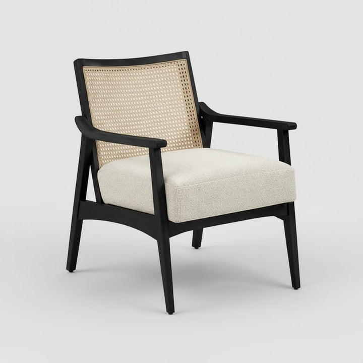 Translation missing: en.Deleon Living Chair in Cane Back Upholstered | (Light Brown Finish) 