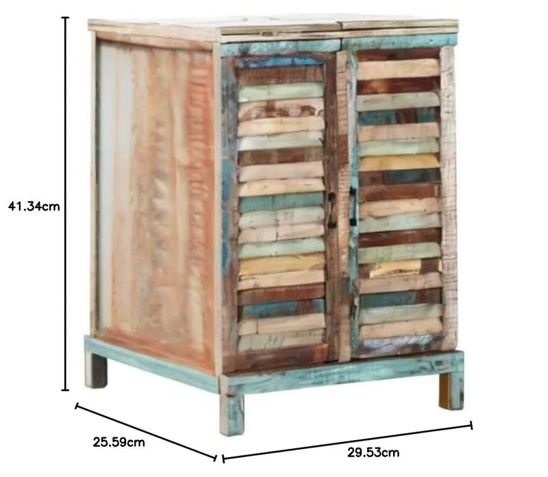 APRODZ Reclaimed Wood Wine Holder Storage Stylish Bar Cabinet for Living Room | Multi-Color