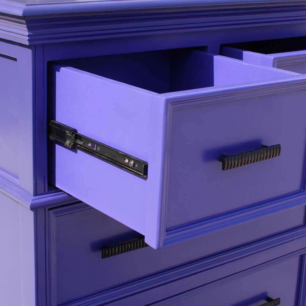 Solid Wood Callao Chest of 5 Drawers Storage Cabinet for Living Room|Medium Violet Finish