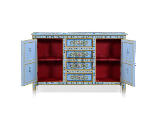 Translation missing: en.Wooden Handpainted Multipurpose Sideboard Storage Cabinet (Multicolor) 
