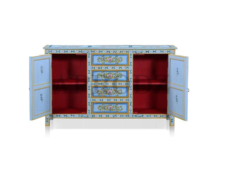 Translation missing: en.Wooden Handpainted Multipurpose Sideboard Storage Cabinet (Multicolor) 
