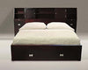 Solid Wood Storage Queen Size Trapez Bed and 2 Side Table for Bedroom Stylish