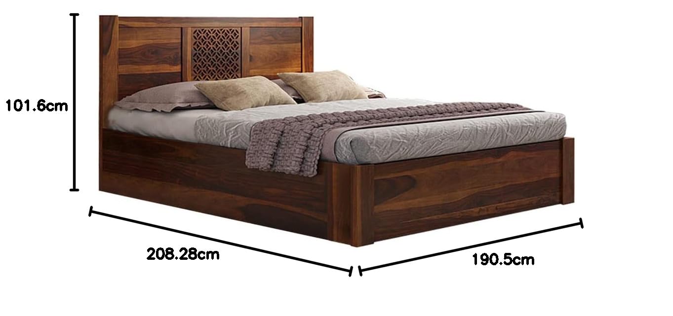 APRODZ Sheesham Wood Durque Hydraulic Bed King Size