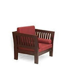 Mocko Sheesham Wood One Seater Sofa Set with Cushions for Living Room 