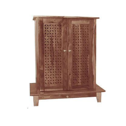 Solid Wood Mandir/Prayer Cabinet-Natural 