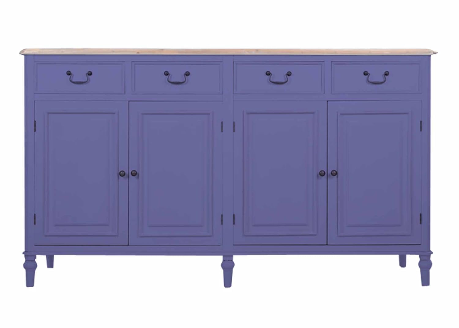 Solid Wood Cancun Storage Sideboard Cabinet with 4 Door and 4 Drawer for Living Room 
