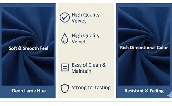 Luxelle Modern Sofa 3 Seater Velvet Removable Covers Sofa Set with Tufted Backrest Couch Cushioned Seating Tipped Wooden Legs Couch for Living Room & Lounge (Navyblue/Grey) 