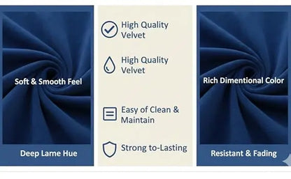 Luxelle Modern Sofa 3 Seater Velvet Removable Covers Sofa Set with Tufted Backrest Couch Cushioned Seating Tipped Wooden Legs Couch for Living Room & Lounge (Navyblue/Grey) 