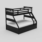 Sheesham Twin/Queen Bunk Bed with 2 Drawer Storage for Bedroom (Rosewood - Brown) 