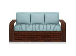 Sheesham Wood Sofa Cum Bed, 3 Seater with Blue Upholstery (75 x69 x30 Inch)  Sheesham Wood Sofa Cum Bed (3 Seater)