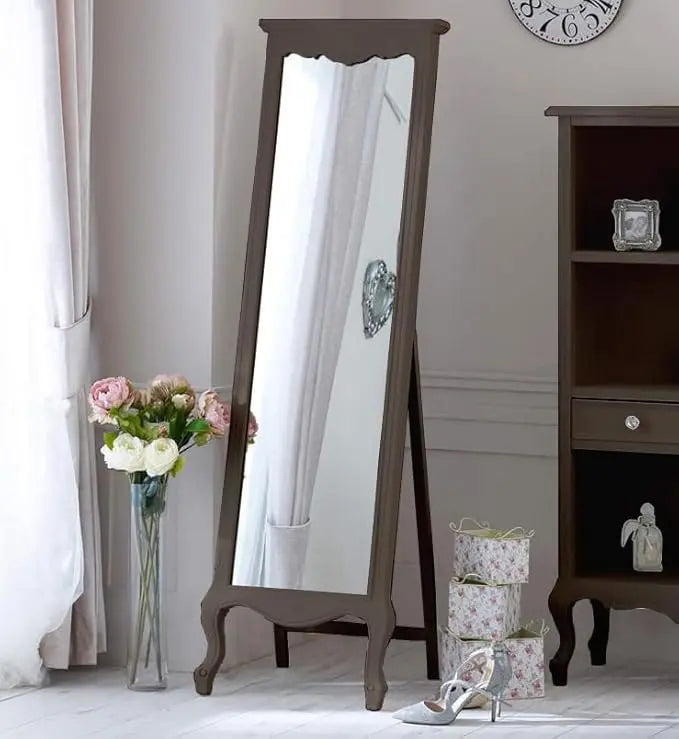 Mango Wood Home Decorative Thalo Standing Long Mirror for Living Room, Bedroom, Hotels 