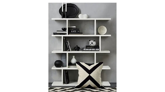 Translation missing: en.Solid Wood Rise 5 Tier Bookcase Shelf for Living Room | Book Shelves | White Finish 