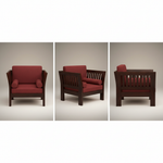 Mocko Sheesham Wood One Seater Sofa Set with Cushions for Living Room 