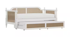 Kozlow Twin Size Mango Wood Cane Daybed (Solid Wood - White) 