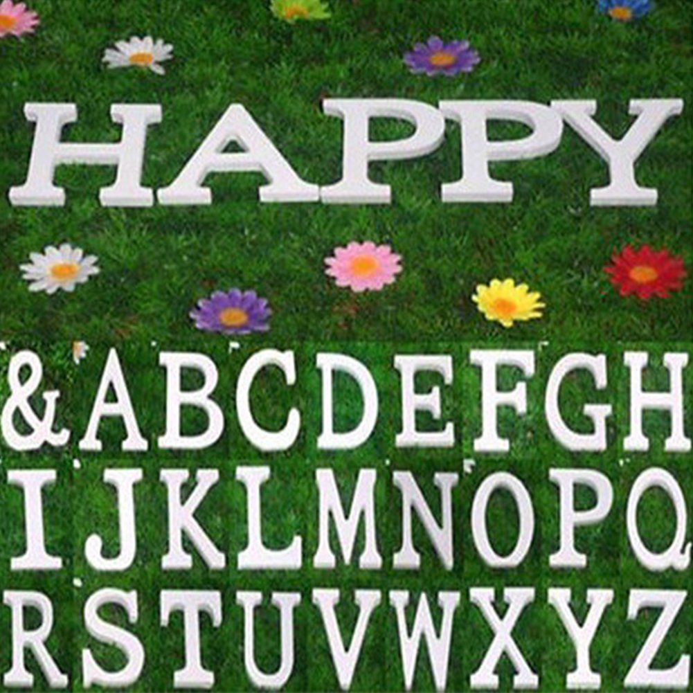 3" Height Wooden Letters Alphabet Word Free Standing Wedding Home Decor-White Letter E 