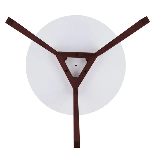 Translation missing: en.Mid-Century Modern End Table White Round Tabletop &amp; 3 Acacia Legs 
