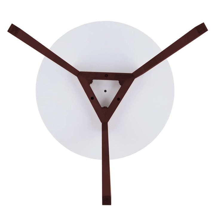 Translation missing: en.Mid-Century Modern End Table White Round Tabletop &amp; 3 Acacia Legs 
