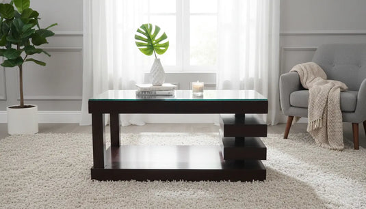 Translation missing: en.Sophisticated Centre Table without Tempered Glass Top | Modern Living Room Coffee Table | Stylish &amp; Durable Wooden Base | Home Decor Furniture 