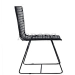 Geometrically Crafted Wired Chair in Black | Stylish Metal Chair for Home & Outdoor 