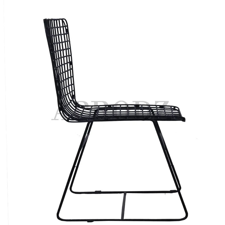 Translation missing: en.Geometrically Crafted Wired Chair in Black | Stylish Metal Chair for Home &amp; Outdoor 
