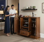 Mango Wood Peetz Royal Bar Cabinet – Stylish Home Bar Furniture with Wine Glass Storage & Shelves for Living Room, Dining & Lounge 